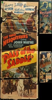 1a105 LOT OF 3 FOLDED INSERTS 1930s including John Wayne with the Three Mesquiteers + more!