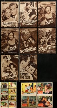 1a085 LOT OF 20 RHONDA FLEMING GERMAN PROGRAMS AND LOBBY CARDS 1950s-1960s great movie images!