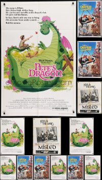 1a263 LOT OF 13 FOLDED ONE-SHEETS 1970s-1980s Pete's Dragon, Oliver and Company, Misled!