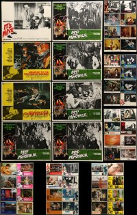 1a296 LOT OF 60 HORROR LOBBY CARDS 1960s-1980s incomplete sets from a variety of movies!