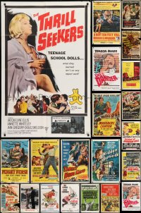 1a219 LOT OF 76 FOLDED ONE-SHEETS 1950s-1970s great images from a variety of different movies!