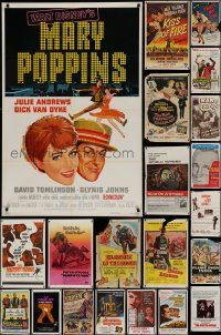 1a246 LOT OF 35 FOLDED ONE-SHEETS 1940s-1970s great images from a variety of different movies!