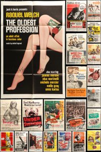 1a239 LOT OF 50 FOLDED ONE-SHEETS 1950s-1960s great images from a variety of different movies!
