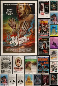 1a227 LOT OF 66 FOLDED ONE-SHEETS 1970s-1980s great images from a variety of different movies!