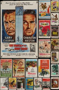 1a235 LOT OF 54 FOLDED ONE-SHEETS 1950s-1970s great images from a variety of different movies!