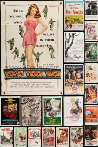 1a237 LOT OF 52 FOLDED ONE-SHEETS 1940s-1970s great images from a variety of different movies!