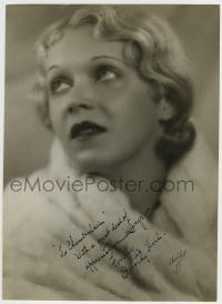 1b188 DOROTHY HALL signed deluxe 9x13 still 1920s beautiful portrait in fur coat by Chidnoff!