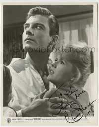 1b384 CONNIE STEVENS signed 8x10.25 still 1961 close up embracing Grant Williams in Susan Slade!