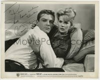 1b383 CONNIE STEVENS signed 8x10 still 1961 close up on couch with Grant Williams in Susan Slade!