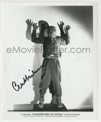 1b819 CURT SIODMAK signed 8.25x10 REPRO still 1980s scene from his Frankenstein Meets the Wolfman!