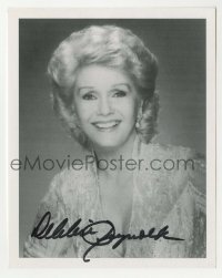 1b827 DEBBIE REYNOLDS signed 4x5 REPRO still 1980s great smiling close up of the actress!