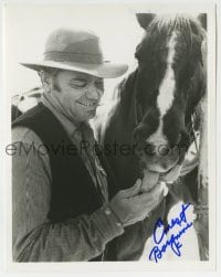 1b847 ERNEST BORGNINE signed 8x10.25 REPRO still 1980s close up feeding his horse in Wild Bunch!
