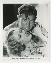 1b848 FAY WRAY signed 8x10 REPRO still 1980s great portrait with Bruce Cabot from King Kong!