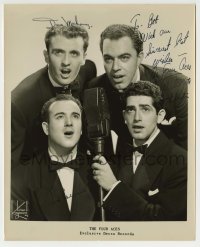 1b747 FOUR ACES signed 8x10 music publicity still 1950s by Alberts, Mahoney, Silvestri AND Vaccaro!
