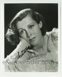 1b849 FRANCES DEE signed 8x10.25 REPRO still 1980s head & shoulders portrait resting her head on her hand!