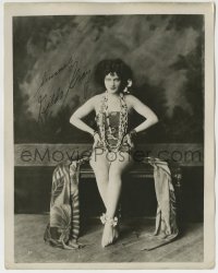 1b430 GILDA GRAY signed deluxe 8x10 still 1920s great seated portrait in sarong with lots of beads!