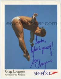 1b749 GREG LOUGANIS signed color 8.5x11 publicity still 2000s the Olympic gold medalist diver!