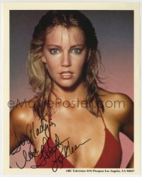 1b865 HEATHER LOCKLEAR signed color 8x10 REPRO still 1990s sexy publicity portrait for ABC TV!