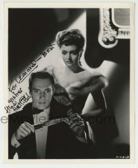1b445 HURD HATFIELD signed 8x10 key book still 1945 with Donna Reed in The Picture of Dorian Gray!