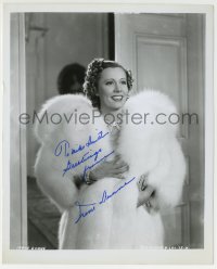 1b868 IRENE DUNNE signed 8x10 REPRO still 1980s wonderful smiling portrait in The Awful Truth!