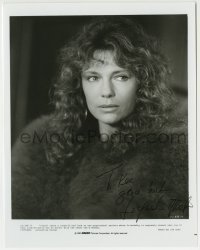 1b453 JACQUELINE BISSET signed 8x10.25 still 1983 great c/u in fur coat from Class by Jim Zenk!