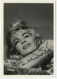 1b903 LIZABETH SCOTT signed 5x7 REPRO still 1980s sexy close portrait smiling with messy hair!
