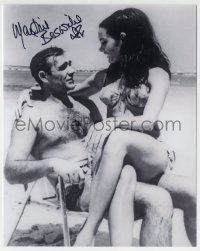 1b919 MARTINE BESWICK signed 8x10 REPRO still 1990s sexy Thunderball Bond Girl on Connery's lap!