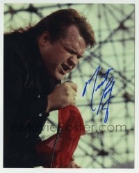 1b923 MEAT LOAF signed color 8x10 REPRO still 2000s super close up singing into microphone!
