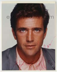 1b924 MEL GIBSON signed color 8x10 REPRO still 1987 younger head & shoulders portrait of the star!