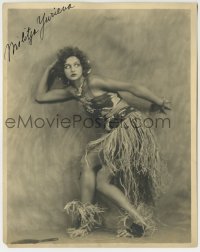 1b533 MILITZA YURIEVA signed deluxe 7.75x9.75 still 1920s sexy dancer wearing tropical grass skirt!