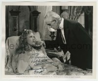 1b591 SUSANNA FOSTER signed 8.25x10 still 1944 with Boris Karloff in The Climax, watch out Boris!