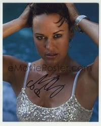 1b979 SYDNEY PENNY signed color 8x10 REPRO still 2000s sexy close up wearing sparkling sequins!