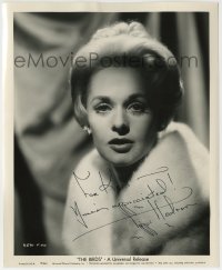 1b599 TIPPI HEDREN signed 8.25x10 still 1963 candid portrait in fur coat from Hitchcock's The Birds!