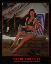 1b054 READY FOR DUTY signed 16x20 commercial poster 1990 scantily clad woman at a military outpost!