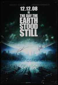 1b021 DAY THE EARTH STOOD STILL signed teaser DS 1sh 2008 by Jennifer Connelly, Jon Hamm AND Smith!