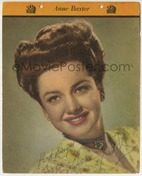 1b622 ANNE BAXTER signed Dixie ice cream premium 1950 head & shoulders c/u from Ticket to Tomahawk!