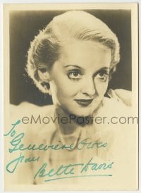 1b347 BETTE DAVIS signed deluxe 5x7 still 1940s head & shoulders portrait with those beautiful eyes!