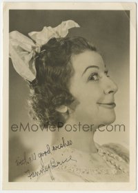 1b411 FANNY BRICE signed deluxe 5x7 still 1940s wacky profile portrait making a silly face!