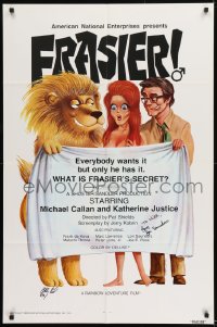 1b077 FRASIER THE SENSUOUS LION signed 1sh 1974 by Lori Saunders, sexy art for a PG rated movie!