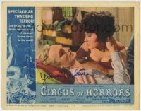 1b113 CIRCUS OF HORRORS signed LC #4 1960 by Yvonne Monlaur, who's about to kiss Anton Differing!