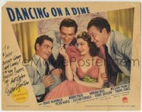 1b121 DANCING ON A DIME signed LC 1940 by Eddie Quillan, who's with pretty Grace McDonald & 2 guys!
