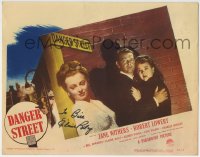 1b122 DANGER STREET signed LC #2 1947 by Elaine Riley, who's under sign by Jane Withers & Lowery!