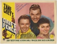1b125 DRIFT FENCE signed LC 1936 by Larry 'Buster' Crabbe, who's w/ Katherine DeMille & Tom Keene!