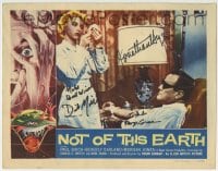 1b153 NOT OF THIS EARTH signed LC 1957 by director Roger Corman, Dick Miller AND Jonathan Haze!