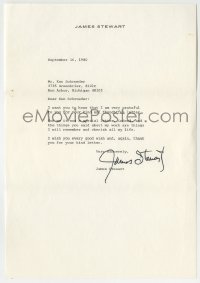 1b265 JAMES STEWART signed letter 1980 replying to a kind thoughtful & special letter indeed!