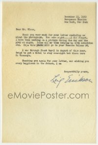 1b272 LEIF ERICKSON signed letter 1953 apologizing to a fan for delaying sending a photo!