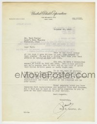 1b277 PAUL LAZARUS signed letter 1947 asking an Ohio theater manager to promote Body and Soul!