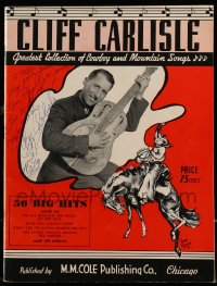1b302 CLIFF CARLISLE signed 9x12 song book 1936 greatest collection of country & mountain songs!