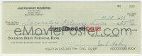 1b677 JACK HALEY signed 3x8 canceled check 1966 the Tin Man paid $65 to a delivery service!