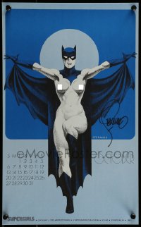 1b069 JIM STERANKO signed 11x17 October calendar page 1973 sexy near-naked Batgirl, Supergirls!